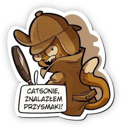 Muza Magnes na lodówkę Sherlock Koci Detektyw