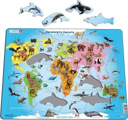 Larsen Układanka Zwierzęta świata Maxi