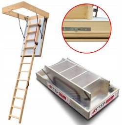 Schody strychowe wyłaz na strych EXTREME 76mm 112x60 0,55 W/m2K H275 cm