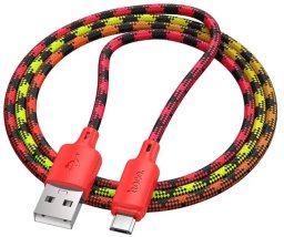 Kabel USB Hoco USB-A - microUSB 1 m Czerwony