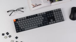 Keychron K5v2 RGB Hot Swap 100% Mechanical Keyboard, Keychron Low Profile 2.0 Red Switches