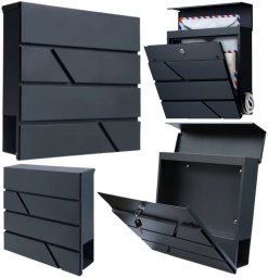 LeanToys Duża Skrzynka Pocztowa Na Listy Gazety Antracytowa 37x37x11 cm