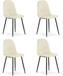 Krzesło COMO - beż aksamit x 4