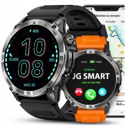 SMARTWATCH MĘSKI POLSKIE MENU GPS WODOODPORNY SMART WATCH KROKOMIERZ PULS