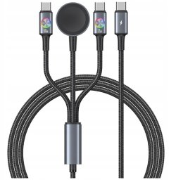 Kabel USB Usams USB-C - 2x USB-C Czarny
