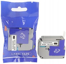 Taśma BROTHER M-K231 12mm x 8m czarny na białym zamiennik