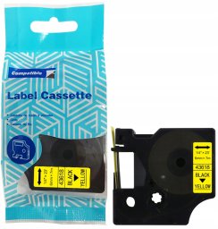 Taśma DYMO D1 43618 6mm x 7m S0720790 czarny na żółtym zamiennik