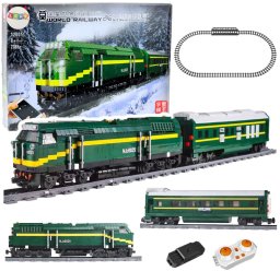 Klocki Konstrukcyjne Kolejka Elektryczna Pociąg RC Zdalnie Sterowany 2086 el.