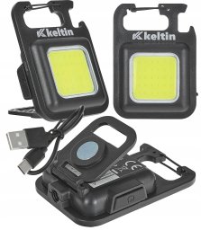 Latarka mini – kieszonkowa z magnesem LED COB 6W 500mAh 300lm IPX4 – kartonik wystawowy (18/216)