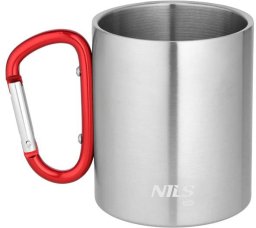 Nils Extreme NC17110 KUBEK KEMPINGOWY Z KARABIŃCZYKIEM 330 ML STAL NIERDZEWNA CZERWONY NILS CAMP