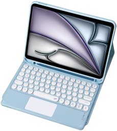 Etui z klawiaturą Bluetooth touchpad do iPad Air 13 Gen6 (Niebieskie)