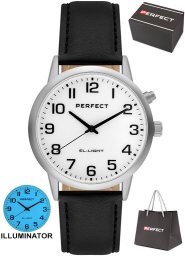 Zegarek Perfect Zegarek Perfect EL001W-01 męski klasyczny podświetlany .