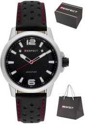 Zegarek Perfect Zegarek Perfect W146-02 męski perforowany pasek 44 mm .