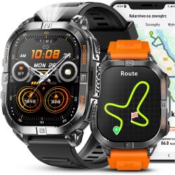 SMARTWATCH ZEGAREK MĘSKI GPS WODOODPORNY LATARKA ROZMOWY DWA PASKI MENU PL
