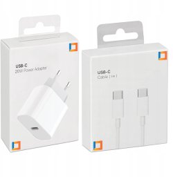 SZYBKA ŁADOWARKA KOSTKA USB-C 20W USB TYP C + KABEL DO IPHONE 15 16 PRO 1M