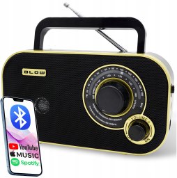 77-542# Radio przenośne analogowe am/fm blow ra12 czarno-złote