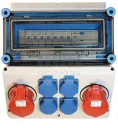HPL01036 Rozdzielnica gniazdowa 2x16A 400V, 4x16A 230V IP44 Mi-GN/Z 400001