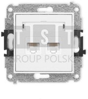 25IGK-2 ICON Mechanizm gniazda komputerowego podwójnego 2xRJ45, kat. 5e, 8-stykowy biały mat 25IGK-2