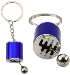 Brelok Metalowy Do Kluczy Skrzynia Biegów Ruchoma Niebieski LEAN TOYS