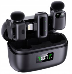 MIKROFON KRAWATOWY BEZPRZEWODOWY DO TELEFONU USB-C NA KLIPS ANDROID 2 MIC