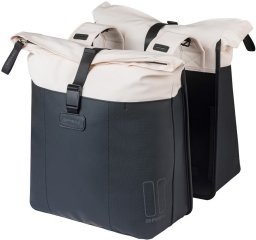 Basil Sakwa podwójna na bagażnik BASIL CLOVE DOUBLE PANNIER BAG 28-35L, Universal Bridge System, off-white/black