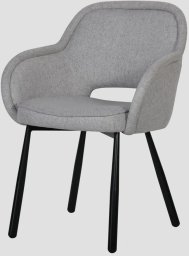 Krzesło z podłokietnikami CAMPEA szare HOMLA