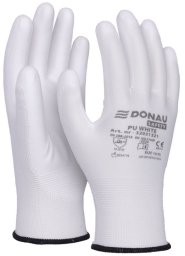 Rękawice Donau Safety PU White rozm.10 białe