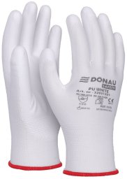 Rękawice Donau Safety PU White rozm.7 białe