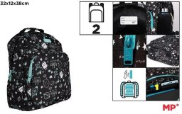 Plecak dwukomorowy Kosmos czarny 32x12x38cm