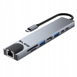 Karta sieciowa Blow 86-077# Karta sieciowa usb-c hub rj45 + hdmi 100w k-08