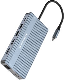 14w1 HUB do 3 monitorów USB-A USB-C DisplayPort HDMI RJ45 SD TF mini jack - szary 14w1 HUB do 3 monitorów USB-A USB-C DisplayPort HDMI RJ45 SD TF mini jack - szary