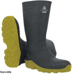 AEROBUILD S5 CI FO SR S5 SRC - KALOSZE WYSOKIE BEZPIECZNE Z PVC FLEX PODNOSEK CHOLEWKA WYSOKOŚĆ 42 cm - szaro-żółty 43