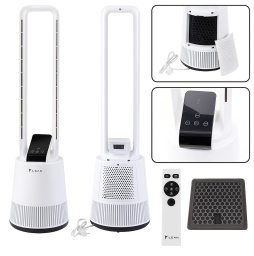 Wentylator Lean Wentylator Bezłopatkowy Podłogowy Oscylacja Timer Wyświetlacz LCD PILOT