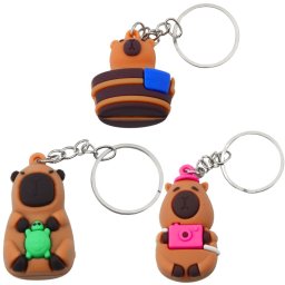 LeanToys Brelok Zawieszka Kapibara Z Żółwiem Aparatem W Wannie Kółko Mix