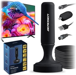 Antena wewnętrzna 360 stopni TV ultra HD 4K Berdsen BD-956 czarna EDUKAMP