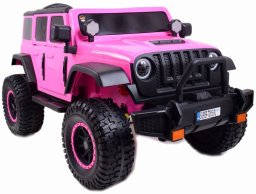 Super-Toys OLBRZYMI JEEP NA AKUMULATOR SPEED, SUPER RÓŻ, MIĘKKIE KOŁA, SIEDZENIE, APLIKACJA/DLS-X15A