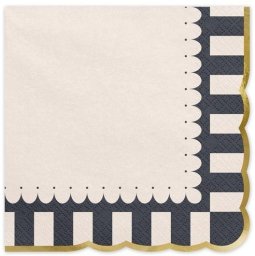 Party Deco Serwetki ze złotym brzegiem 33x33cm 12szt
