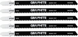Graphite Zestaw brzeszczotów do wyrzynarki, 9 TPI, HCS, uchwyt typu T, 5 szt.
