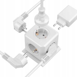 Wtyczka 5-in-1, gniazdo zasilania kostki, wiele gniazd 3680W, do domu biura