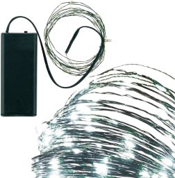 TG73524-1 LAMPKI CHOINKOWE ZIELONY DRUCIK NA BATERIE ZIMNE ŚWIATŁO BIAŁE 40LED