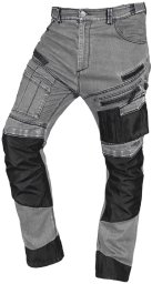 Neo Spodnie robocze DENIM, wzmocnienia Oxford, szare, rozmiar L