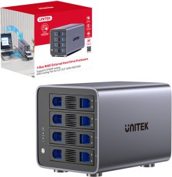 Kieszeń Unitek Obudowa RAID do dysku SATA 2.5''/3.5'' 8 trybów 80TB USB-C