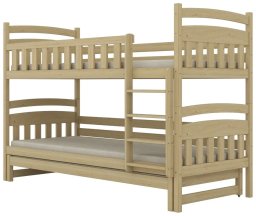 Łóżko piętrowe JULITA 200x90 sosna lakierowana drewniane trzyosobowe KOCOT KIDS