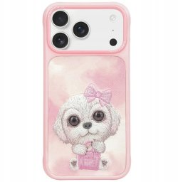 Etui Nimmy Big Eyed Pet 2.0 Dog do iPhone 17 Pro różowy