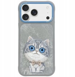 Etui Nimmy Big Eyed Pet 2.0 Cat do iPhone 17 Pro szary