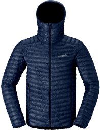 Kurtka puchowa Norrona Trollveggen Superlight Down800 Hood - indigo night