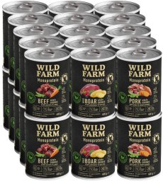 Wild Farm Monoprotein Mix Smaków 30x400g karma dla psa