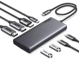 HUB USB Ugreen HUB UGREEN CM639 USB-C / 2xHDMI 4K60Hz, DisplayPort, 2xUSB-A, 2xUSB-C 3.2 10Gbps, USB-C PD 100W