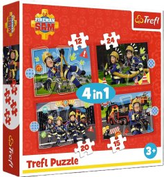 Trefl PUZZLE 4W1 TREFL PRZYGODY STRAZAKA SAMA PUD8