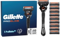 Gillette ProGlide Skustuvas Vyrams + 10 Skutimosi Galvučių